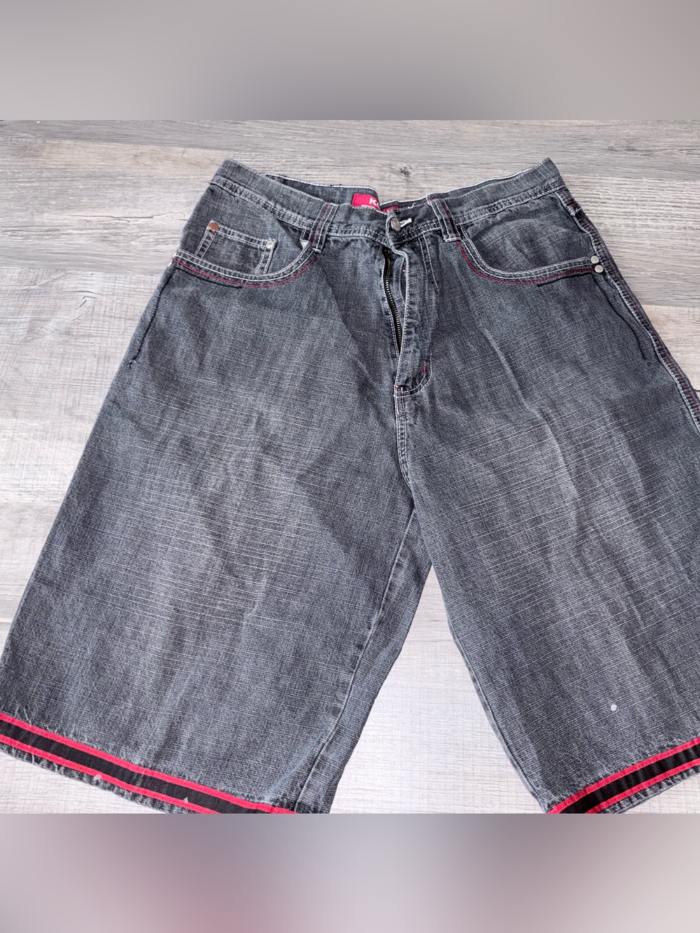 VTG Y2K 00s KOMAN Wide Leg Jean Shorts Men’s Size 34 Baggy Embroidered Skater